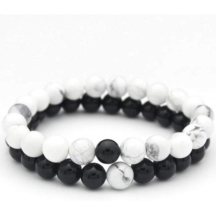 BRACELET , GOURMETTE Bracelets de Distance Couple pour Amants,2pcs Agat