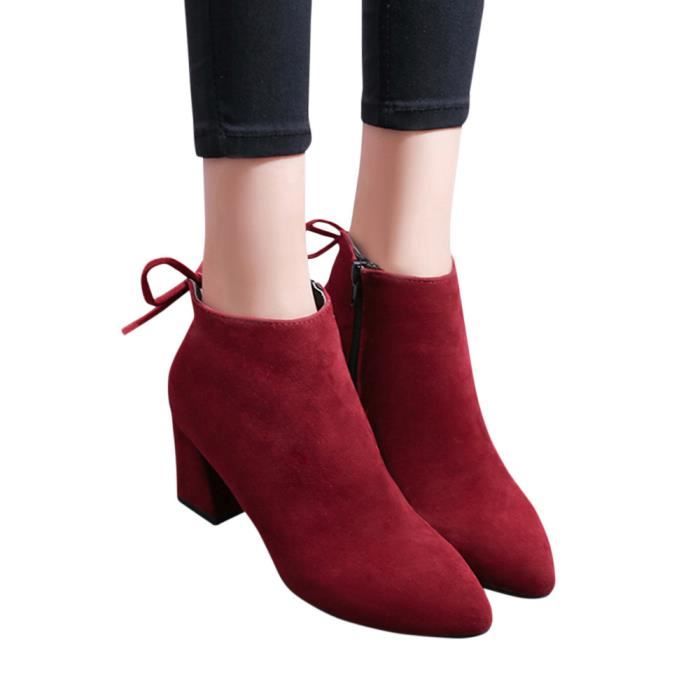 Lace Du Carré Talon Femmes Talons Martin Vin Up Bottines Plateformes Bottes We806 aqgzS