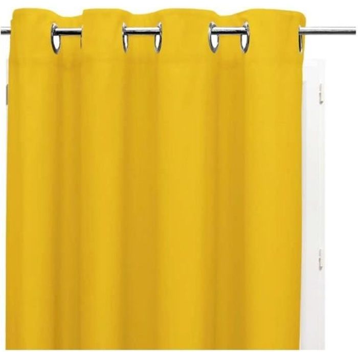 Rideau à oeillets OCCULTANT Jaune 135X250 cm. Rideau occulte la ... Rideau à oeillets OCCULTANT Jaune 135X250 cm. Rideau occulte la ...