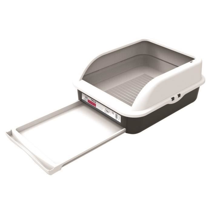 M-PETS Bac à litière Tala - 55,2x45,4x24cm - Noir et blanc - Pour chat