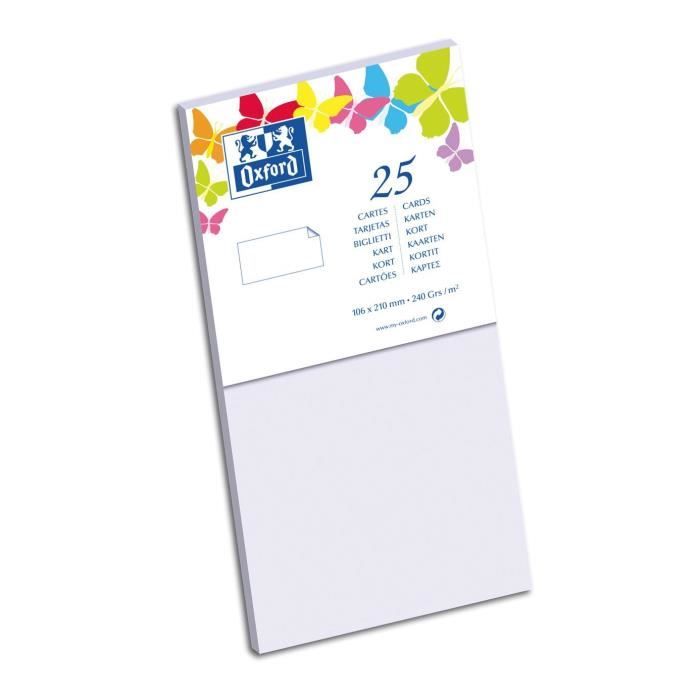 OXFORD 25 Cartes - 21 cm x 10,6 cm x 0,7 cm - 240g - Parme