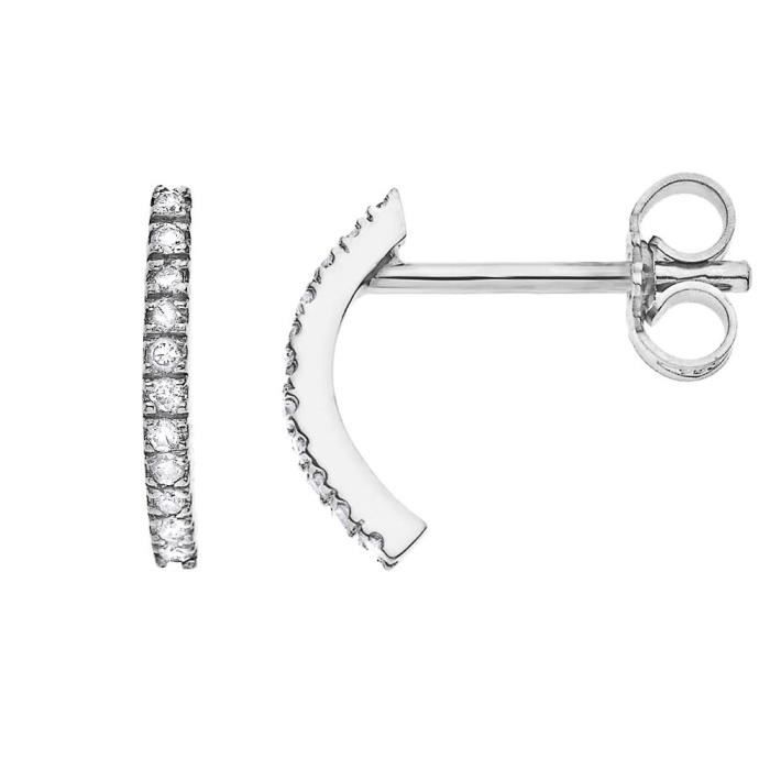 DIAMOND LANE Boucles d'Oreilles Diamants Or Blanc 750° Femme