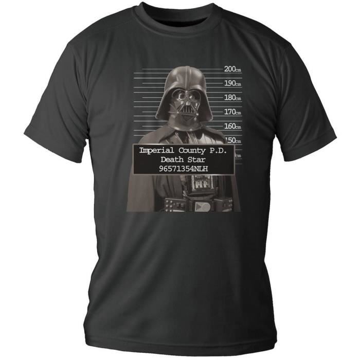 T-shirt Star Wars Darth Vader Police Record - Homme Noir