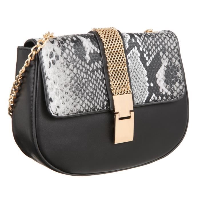 KINSTON - Sacoche MIX REPTILE Noir