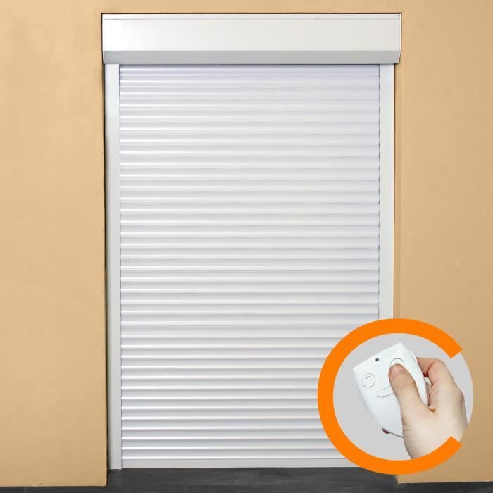 FRANCE-COMBI Volet roulant aluminium blanc moteur radio - L200 x H 220 cm