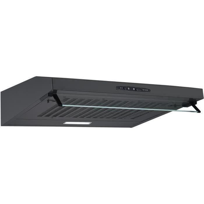 OCEANIC OCEAHC180B8 - Hotte box à recyclage - 187 m3 air / h - 3 vitesses - 65 dB - L 60 cm - Noir