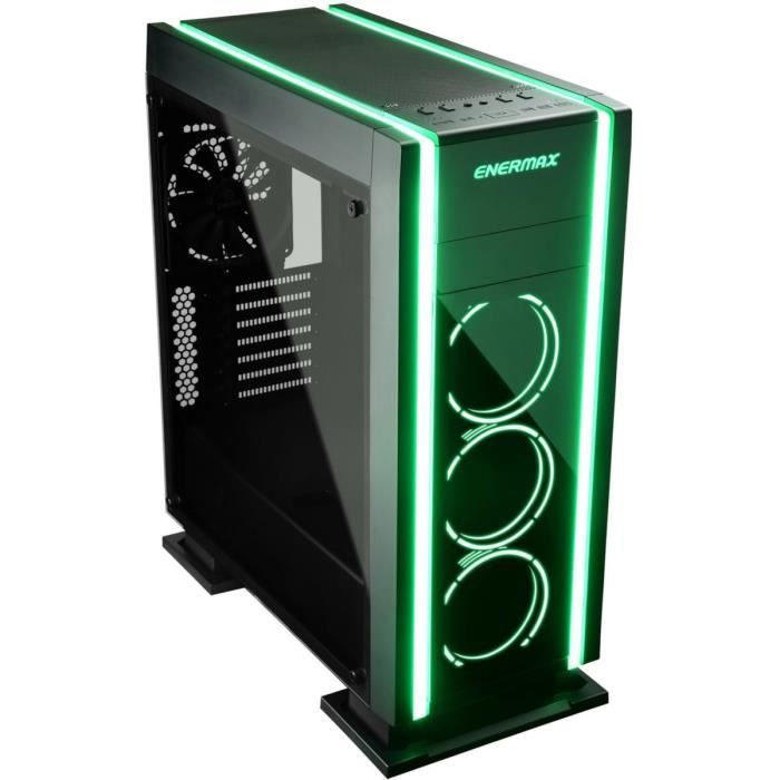 ENERMAX Saberay boitier gaming ATX, Support RGB-sync, 3 ventilateurs T.B. RGB inclut, livré sans alimentation