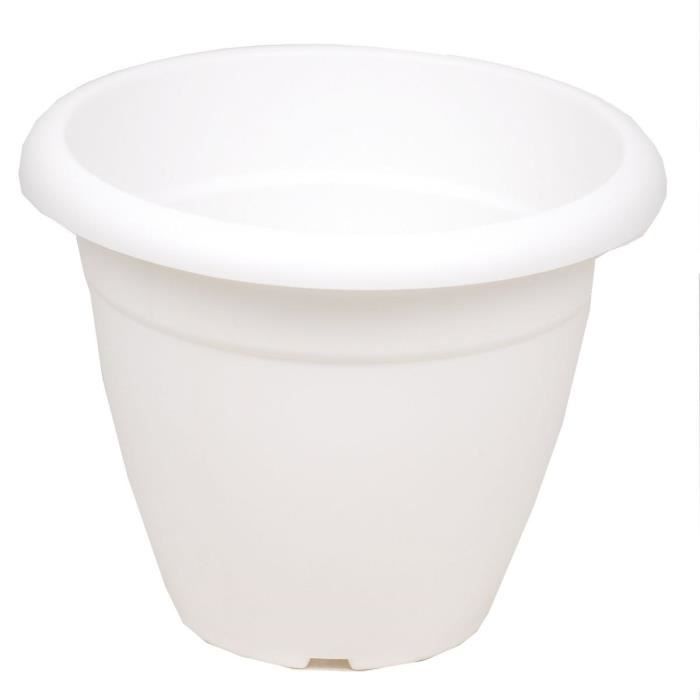 HOMEA Pot de fleur rond Ø 30cm - Blanc