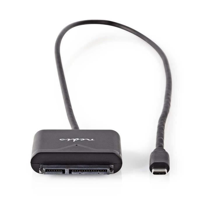 NEDIS Adaptateur pour Disque Dur Universel - USB-C - SATA avec Alimentation (USARPUC100BK)