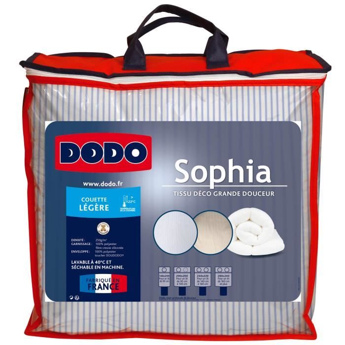 DODO Couette légère 250g/m² SOPHIA rayée 140x200 cm bleu et blanc
