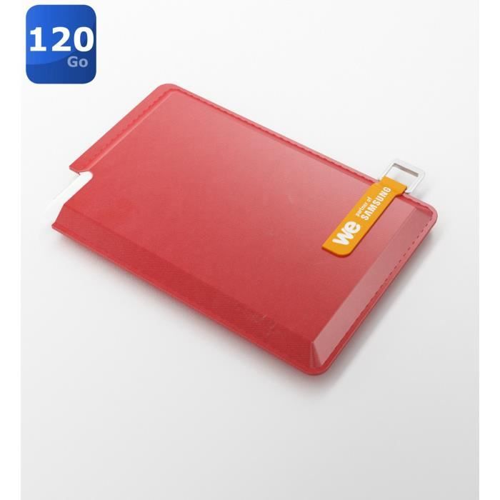 We SSD externe 120Go + Housse rouge