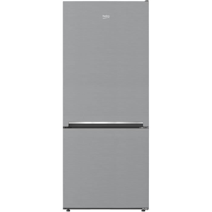 BEKO RCNT415I20BS - Réfrigérateur congélateur bas - 396L (268L + 128L) - Froid total no frost - A+ - L 70 x H 172 cm - Silver brossé