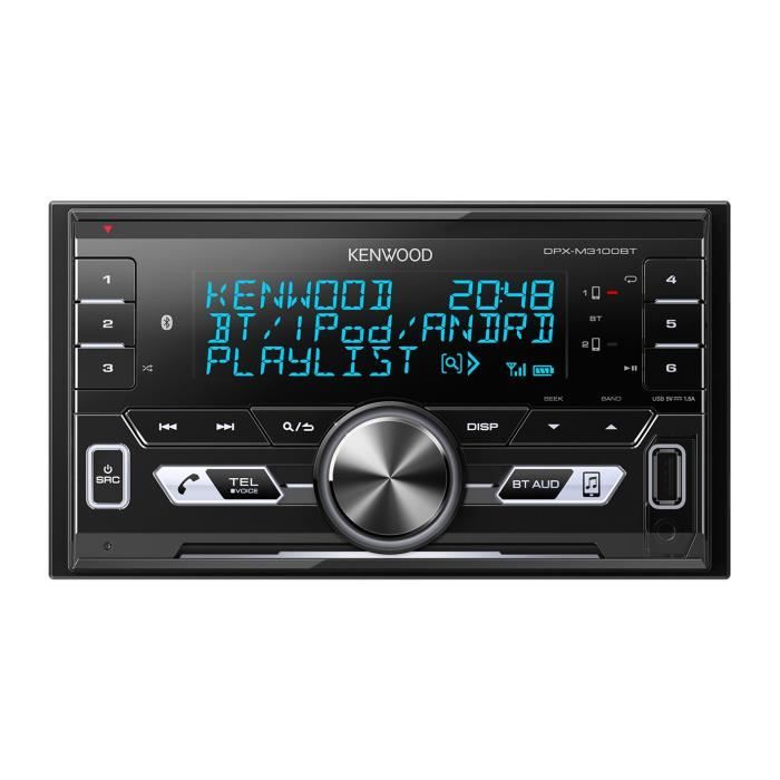 KENWOOD Autoradio DPX-M3100BT - CD - USB - Iphone - Bluetooth - Double Din sans mécanique