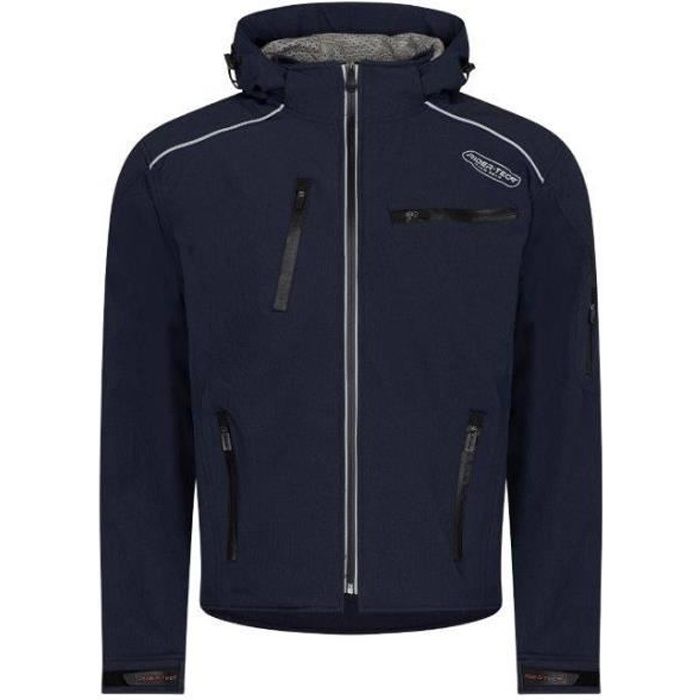 RIDER-TEC Blouson Soft-Shell couleur Bluejean avec coques de protections