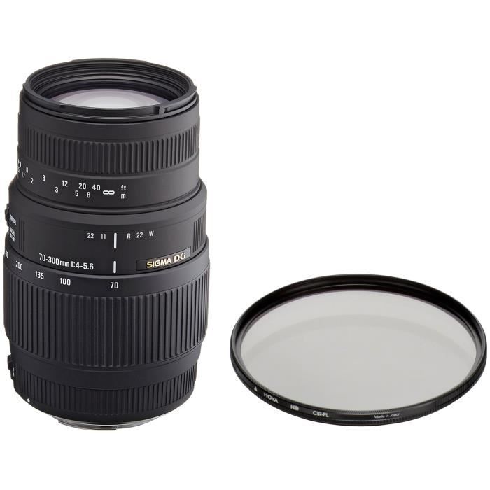 Pack SIGMA 70-300mm F4-5.6 DG Macro CANON + Filtre HD