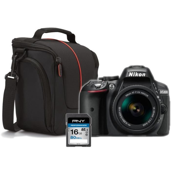 NIKON D5300 Appareil photo reflex+ AF-P 18-55VR + SD 16 Go + Sacoche