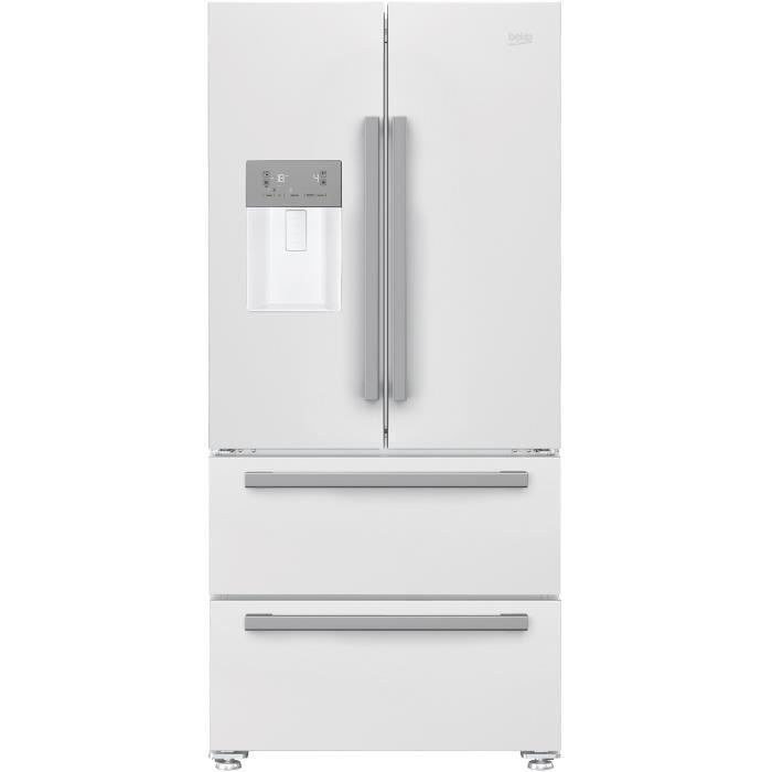 BEKO GNE530DW - Réfrigérateur multiportes- 530 L (378 + 152 L) - Froid ventilé No frost - A+ - L 84 x H 182,5 cm - Blanc