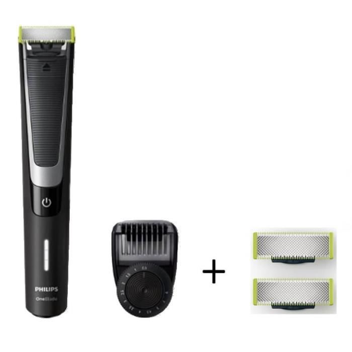PACK : PHILIPS Rasoir électrique One Blade Pro QP6510/30 + Pack de 2 lames QP220/55