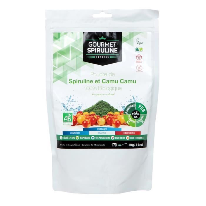 GOURMET SPIRULINE Poudre Spiruline-Camu Bio - 500 g