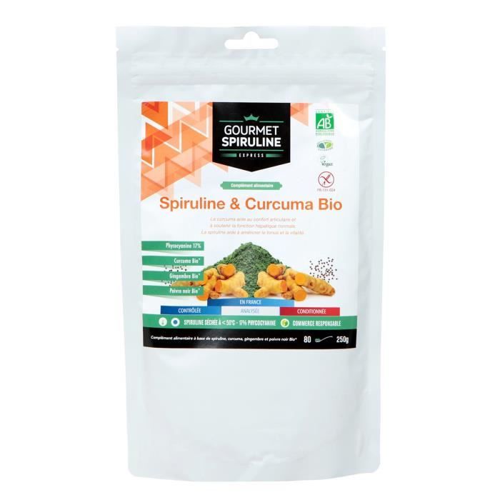 GOURMET SPIRULINE Poudre Spiruline-Curcuma Bio - 250 g