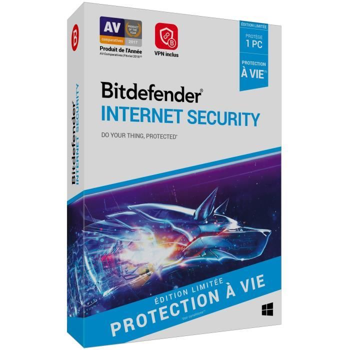 Bitdefender Internet Security Edition Limitee Protection a vie 1 PC