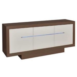 OKLAHOMA Bahut 200 cm - Blanc et gris