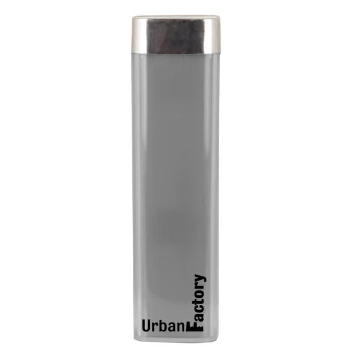 Urban Factory Batterie Externe Lipstick 2600 mAh Gris Perle