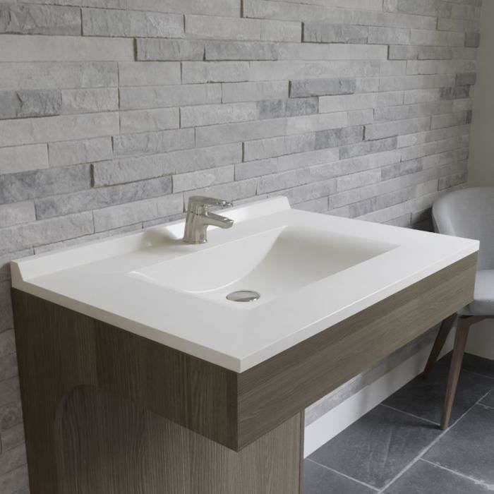 CREAZUR Plan simple vasque Blanc 80cm