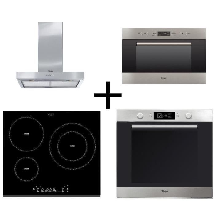 PACK Cuisson WHIRLPOOL AKZM740IX four + ACM860BF-Table de cuisson induction + AKR5582IX Hotte + AMW703IX Micro-ondes encastrable