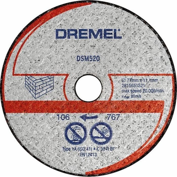 Lot de 2 disques a tronconner pour maconnerie Dremel DSM520