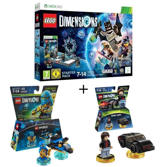 Pack LEGO: Starter Pack Xbox 360 Lego Dimensions + 2 Figurines LEGO Dimensions: Jay Ninjago + Knight Rider