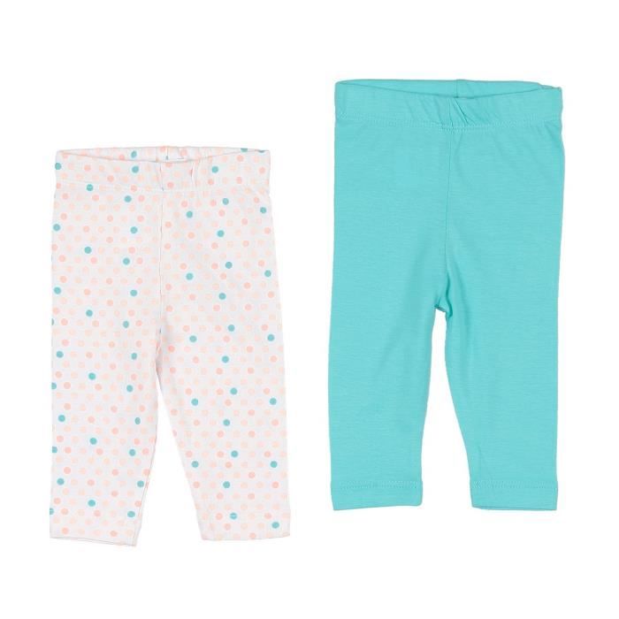 BÉBÉ RêVE TEXTILE Lot de 2 Leggings AOP - Vert Menthe