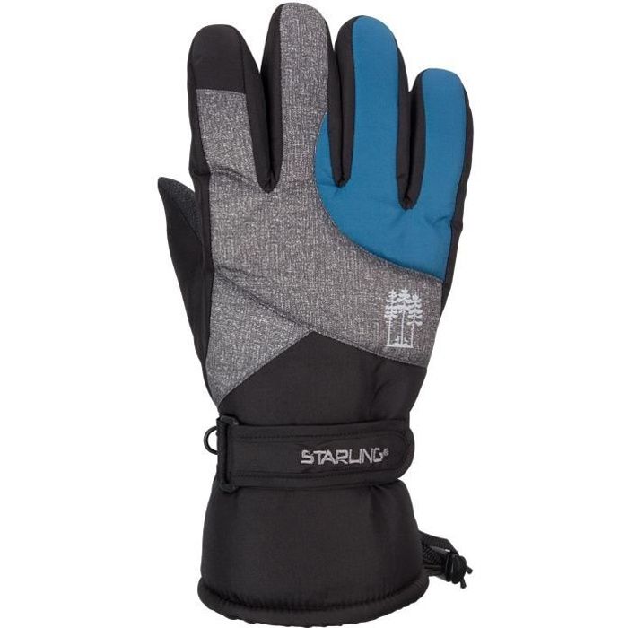 STARLING Gants de Ski Adulte - Noir et Bleu