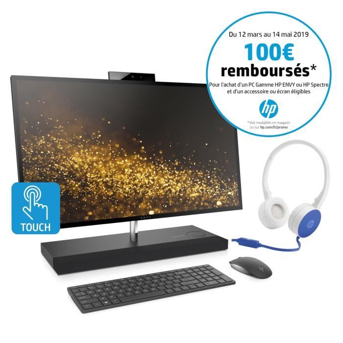 HP Tout-en-un Envy 27-b100nf - 27 pouces FHD - i5-7400T - 8Go de RAM - Disque Dur 1To HDD + 128Go SSD - GTX 950M 4Go + casque HP