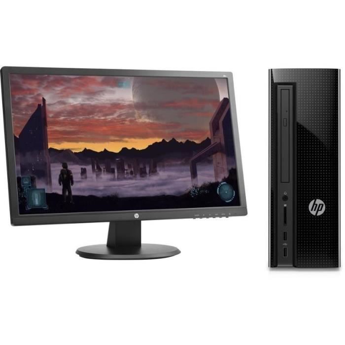 HP PC de Bureau 260p110nf - RAM 8Go - Core i3-6100T - Intel HD 530 - Stockage 2To + Ecran 24\