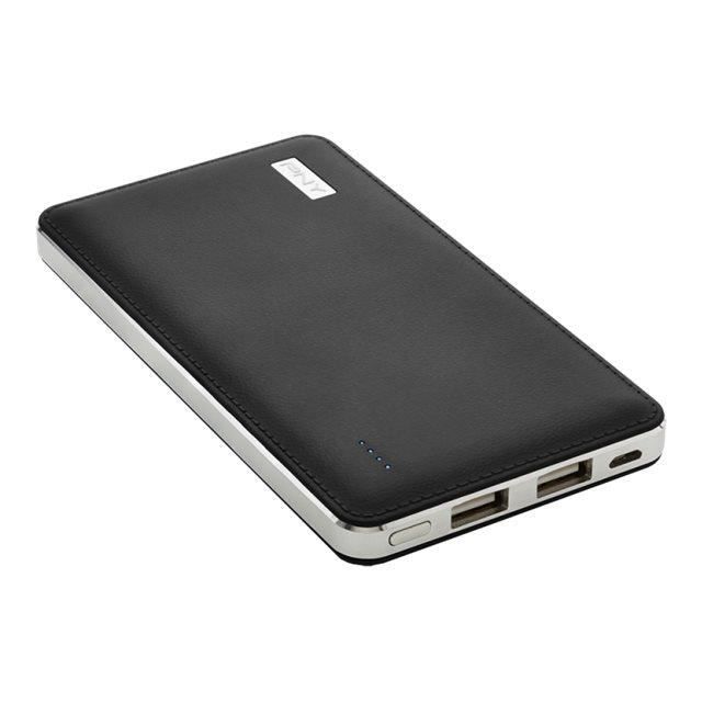 PNY Power Bank 8000 mAh - batterie de secours externe cuir noir