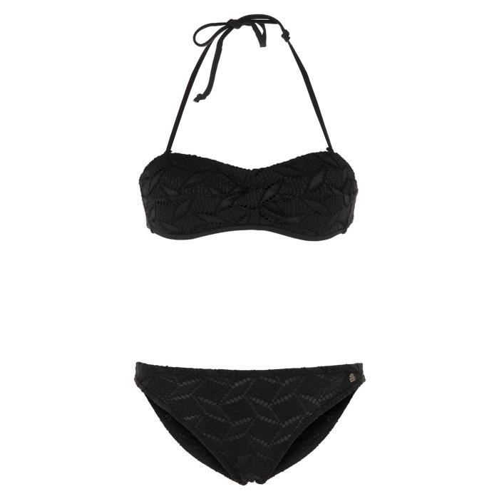 LONGBOARD Maillot de Bain 2 Pièces Noir Femme