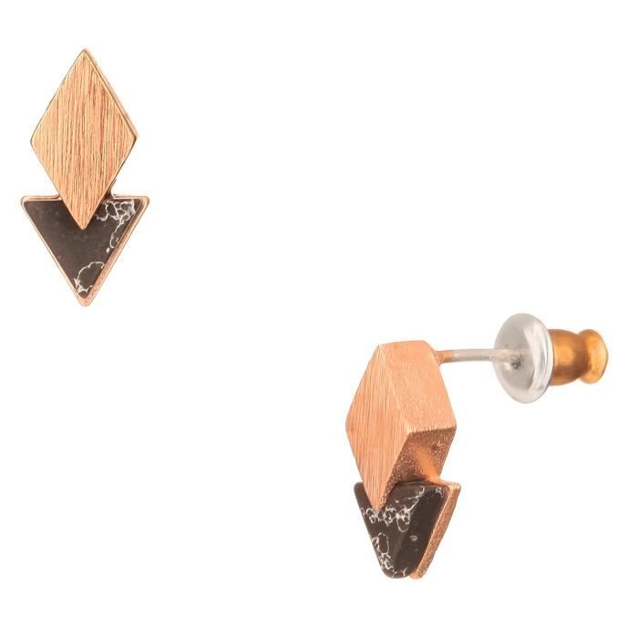 MY MUST Boucles d'Oreilles Métal et Cristaux Femme