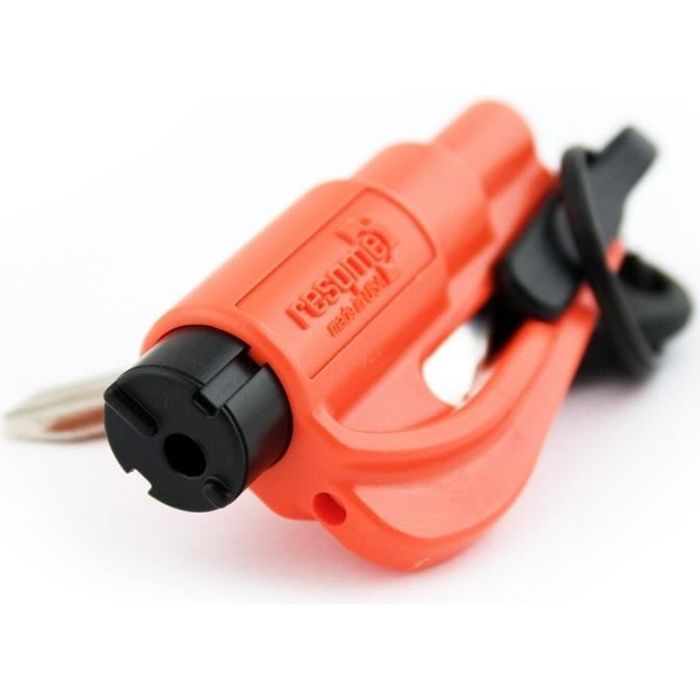 RESQ ME Porte-clés brise vitres et coupe ceinture - Orange