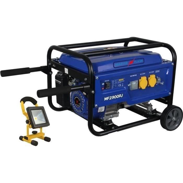MASTER FLASH Groupe électrogène essence 2800W + Spot de chantier 150W