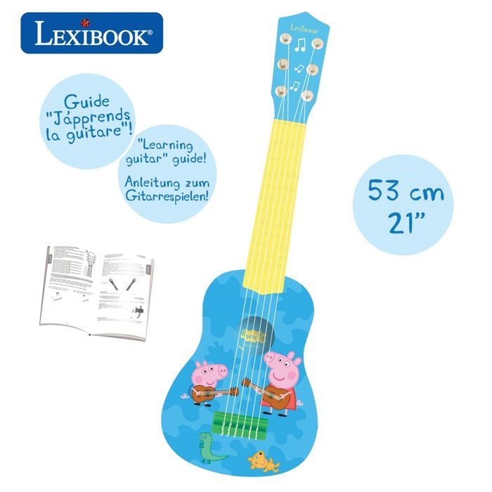 LEXIBOOK PEPPA PIG Guitare Acoustique Enfant Hauteur 53 cm