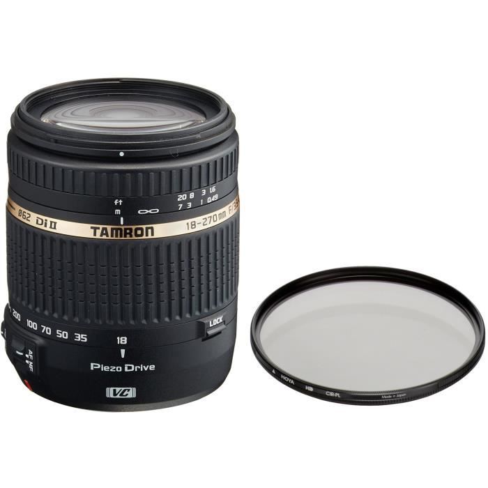Pack TAMRON 18-270mm DiII VC PZD CANON + Filtre
