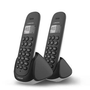 Logicom Aura 250 Duo Téléphone Sans Fil Sans Répondeur Noir