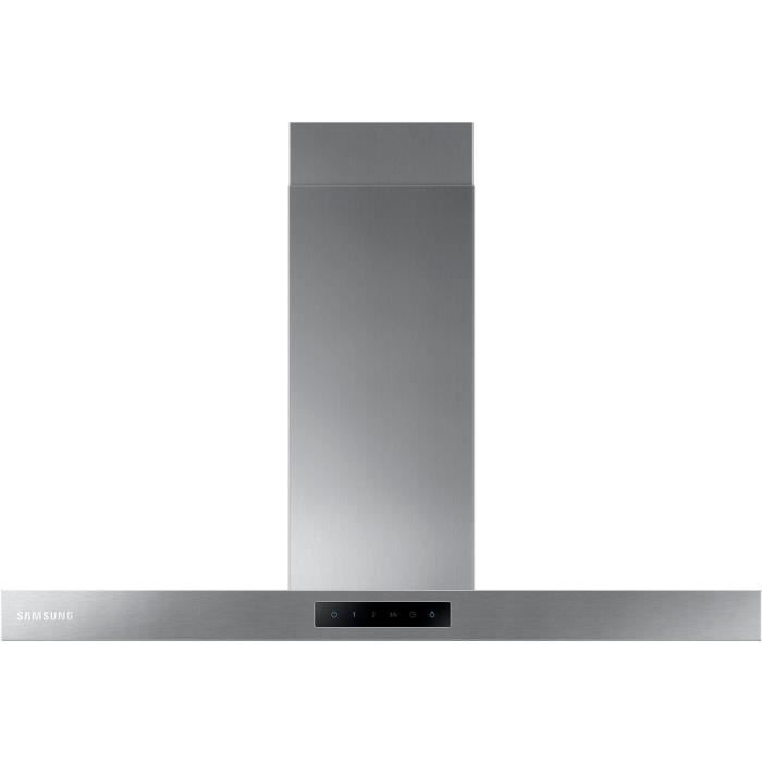 SAMSUNG NK36M5060SS/EF - Hotte décorative murale-Evacuation / recyclage-668m3 air / h-70 dB-4 vitesses-L 90cm-Inox