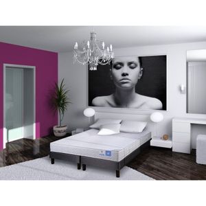 BENOIST Ensemble matelas + 2 sommiers 180x200 cm - Latex - Equilibré - 75 kg/m3 - 2 personnes
