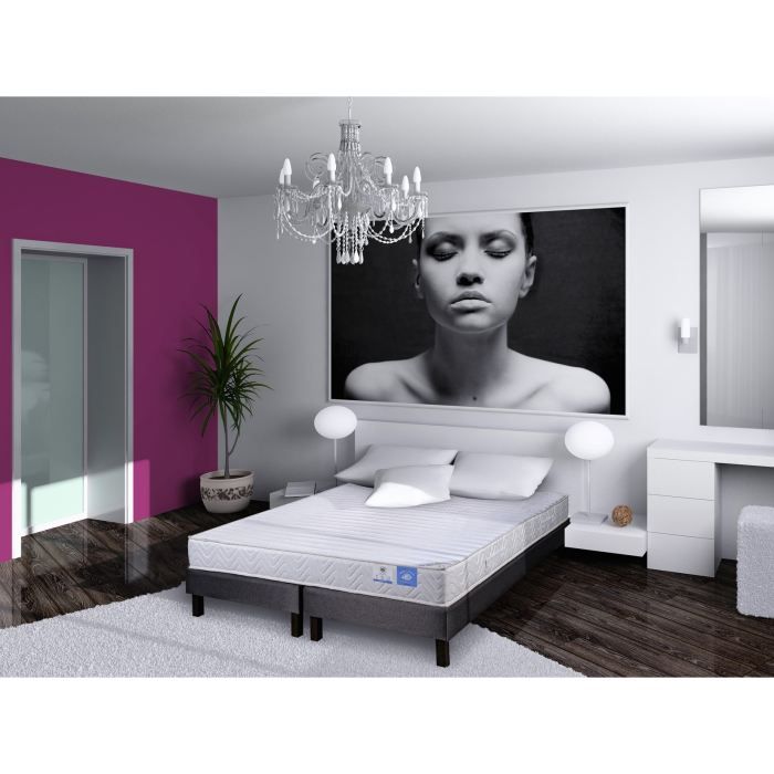 BENOIST Ensemble matelas + 2 sommiers 180x200 cm - Latex - Equilibré - 75 kg/m3 - 2 personnes