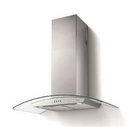 HUDSON HHDKB90VI - Hotte décorative - Evacuation et recyclage - 420m3-h - 63dB - 3 vitesses - Larg 90cm - Inox / verre