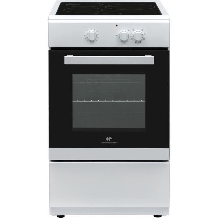 CONTINENTAL EDISON - CECI3Z5060WP - Cuisinière électrique - table induction 3 zones - four multifonction - L50 x H 85cm - Blanc