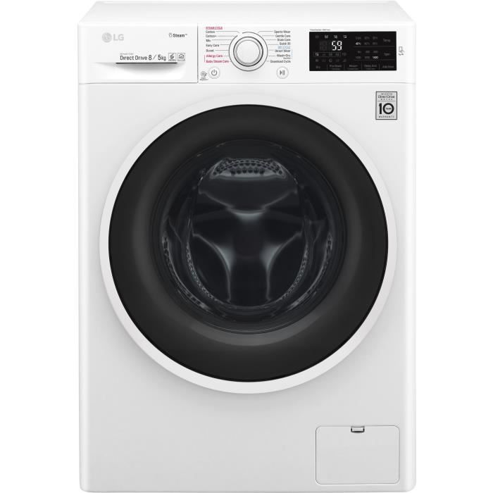 LG F854C40WR - Lave linge séchant frontal-Lav 8kg / 5kg-1400 tours-Classe A-Moteur induction blanc f54c40wr