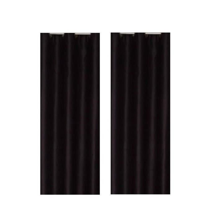 Paire de rideaux occultants 140x260 cm Noir